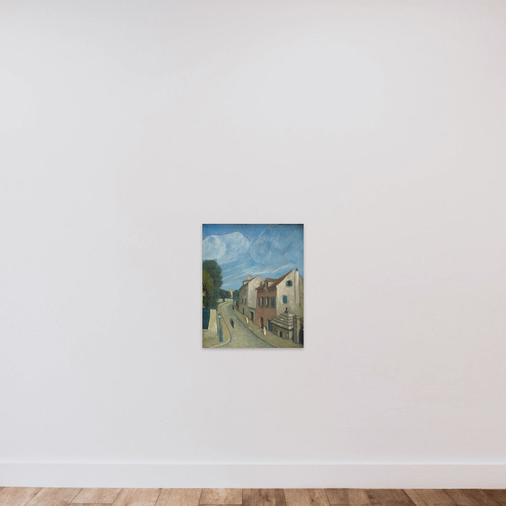Udsigt gennem en gade unframed — shown to scale