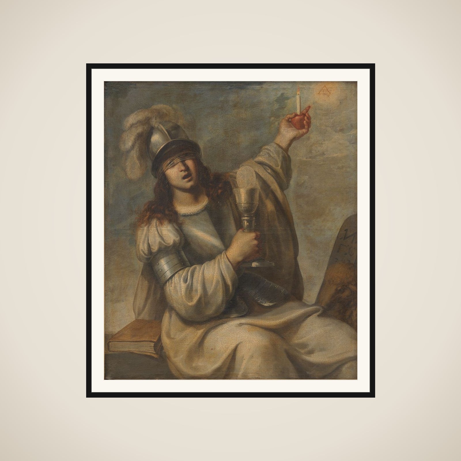 Troen. Allegorisk kvindefigur framed