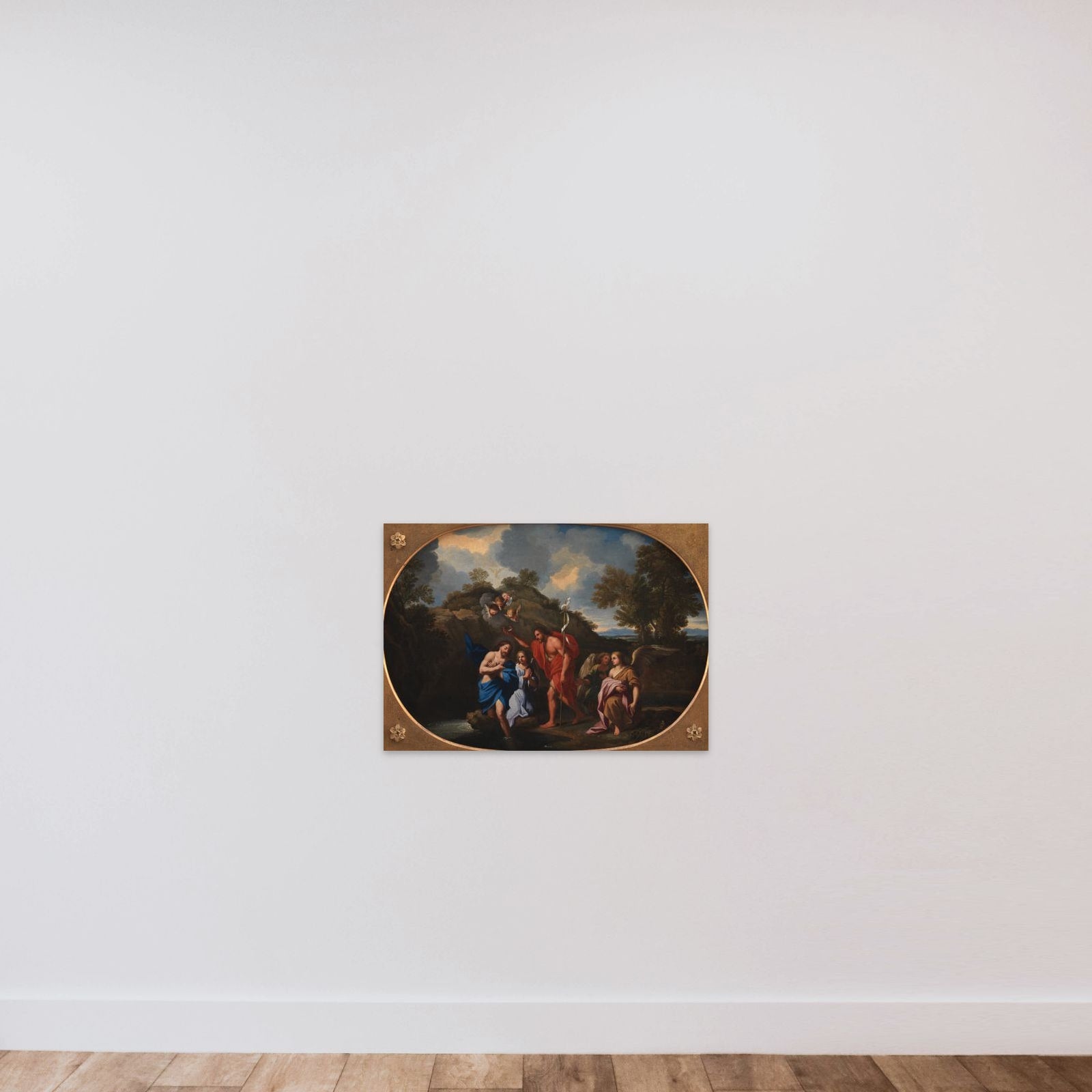 Kristi dåb unframed — shown to scale