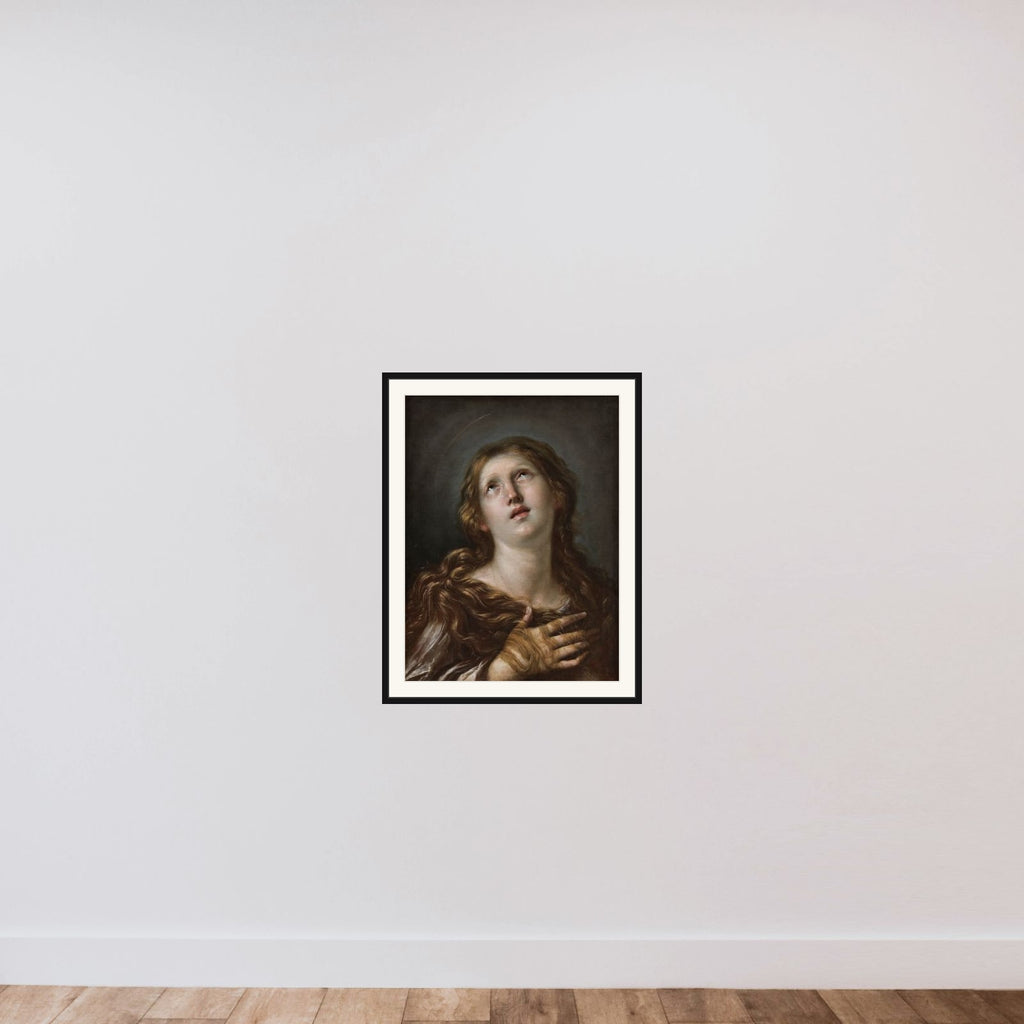 Den angrende Maria Magdalene framed — shown to scale