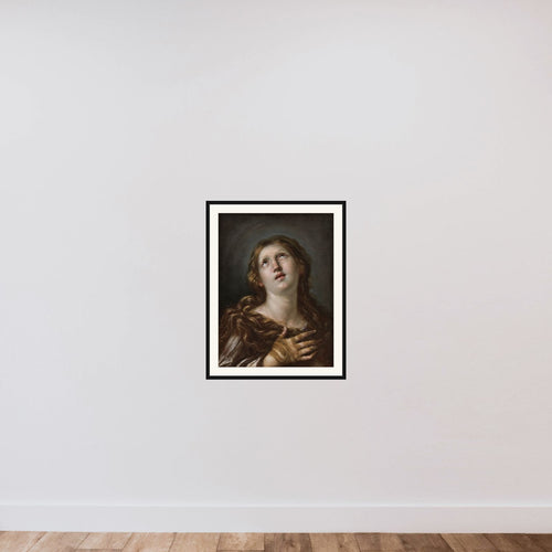Den angrende Maria Magdalene framed — shown to scale