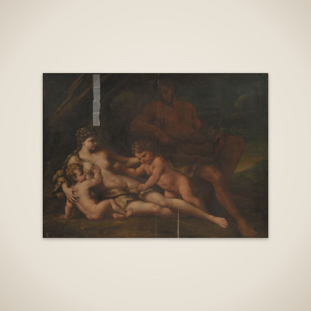 Adam og Eva med Kain og Abel unframed print