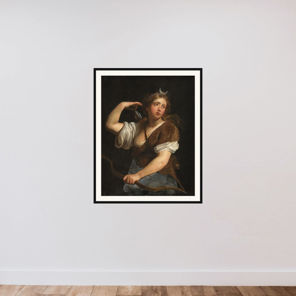 Diana på jagten framed — shown to scale