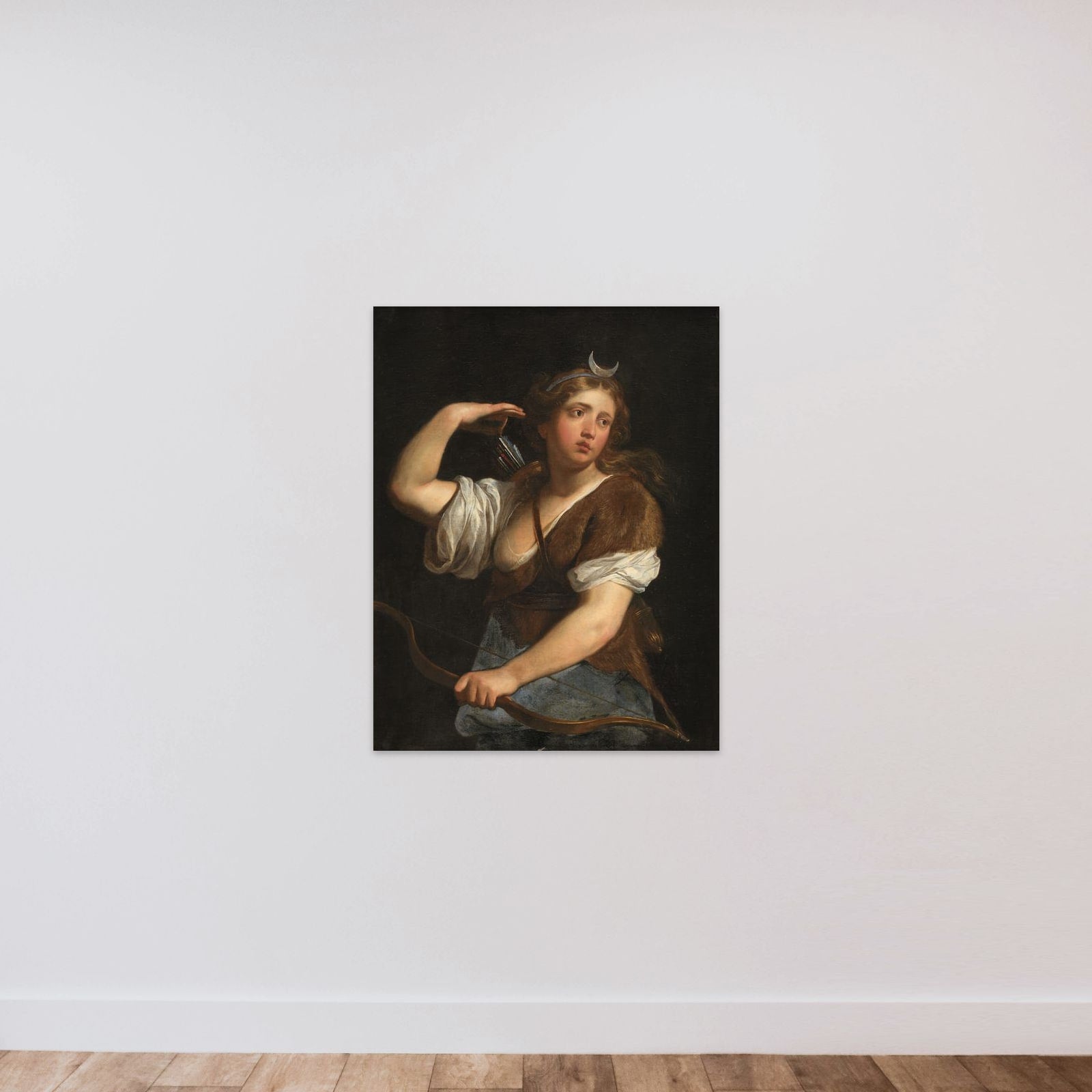 Diana på jagten unframed — shown to scale