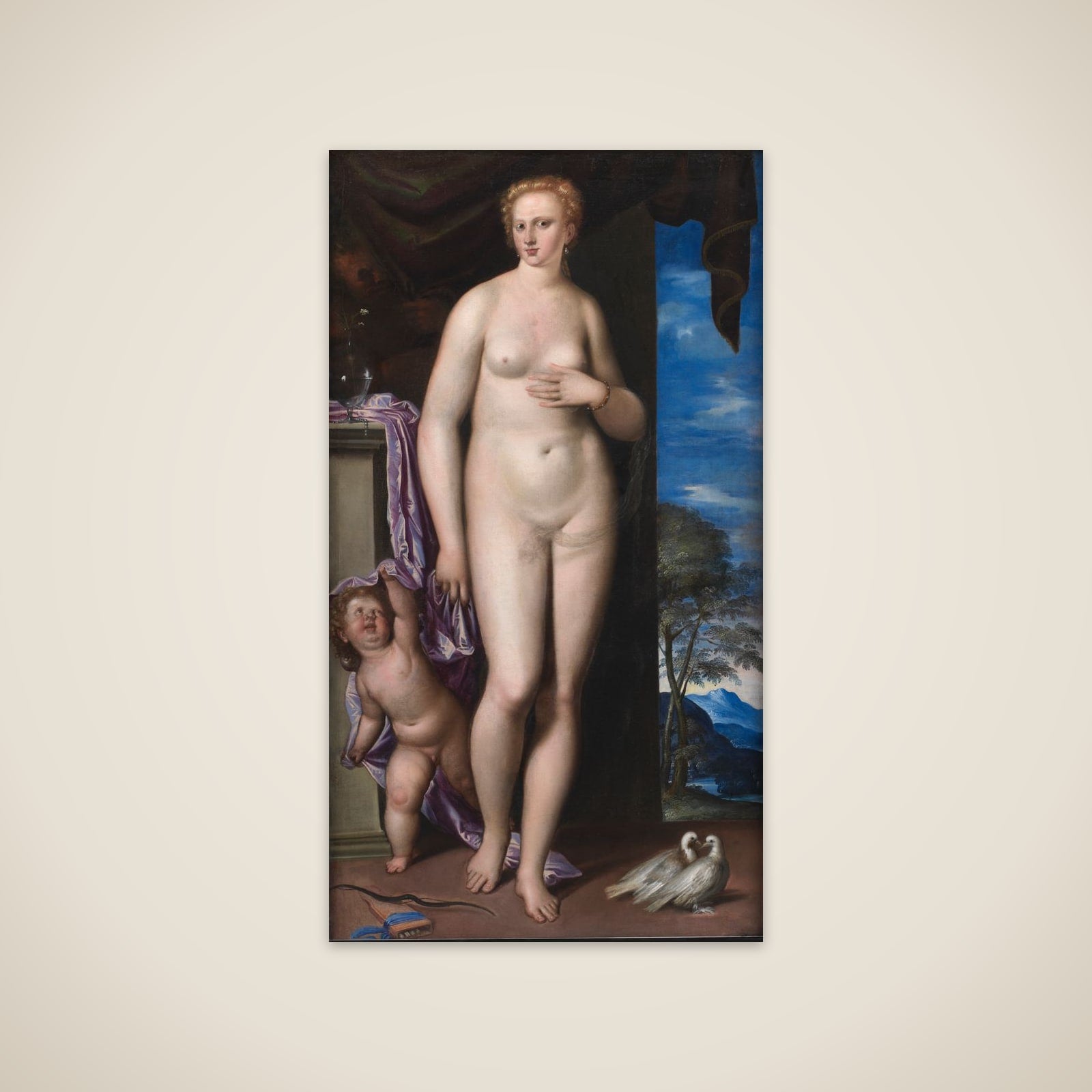 Venus og Cupido unframed print