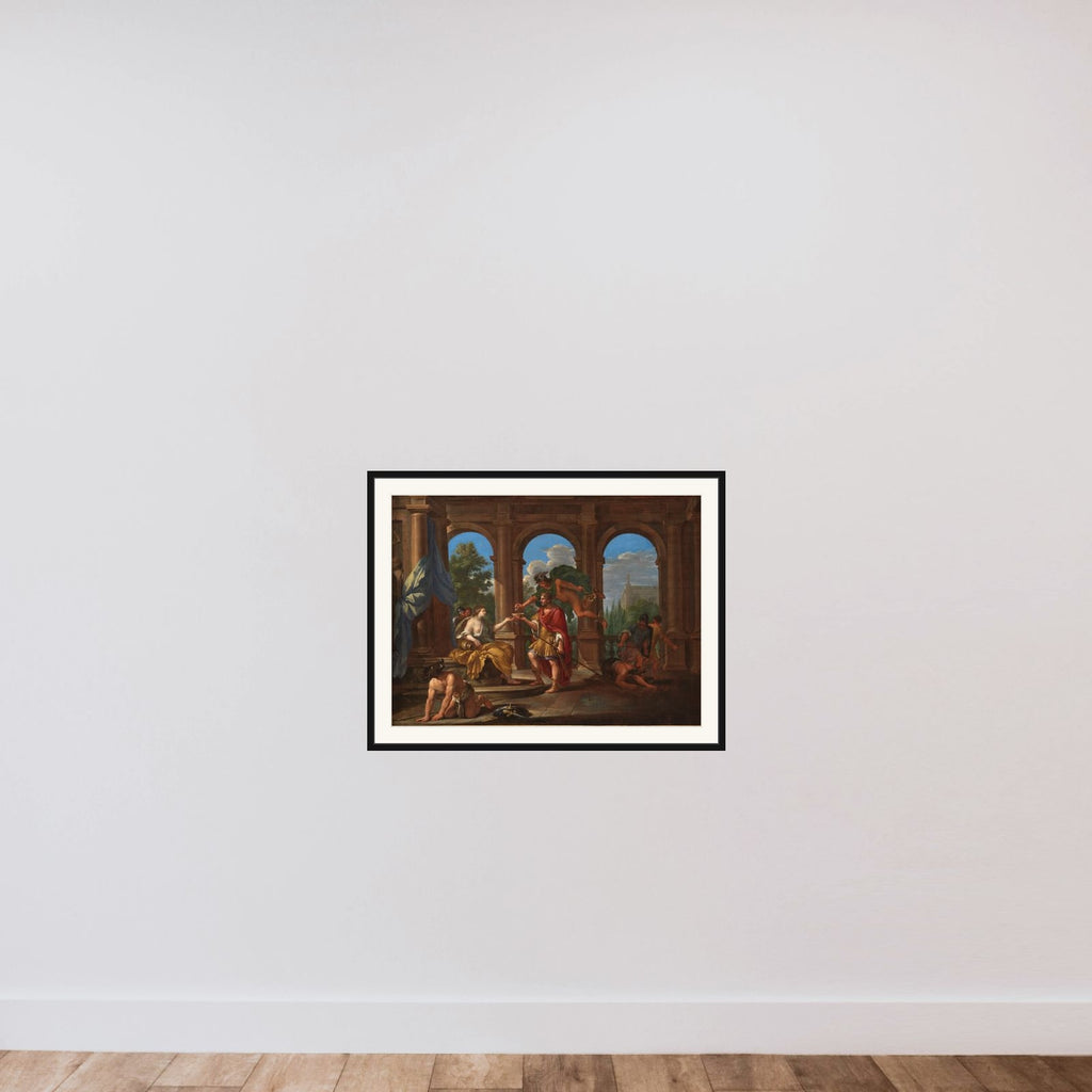 Kirke og Odysseus framed — shown to scale