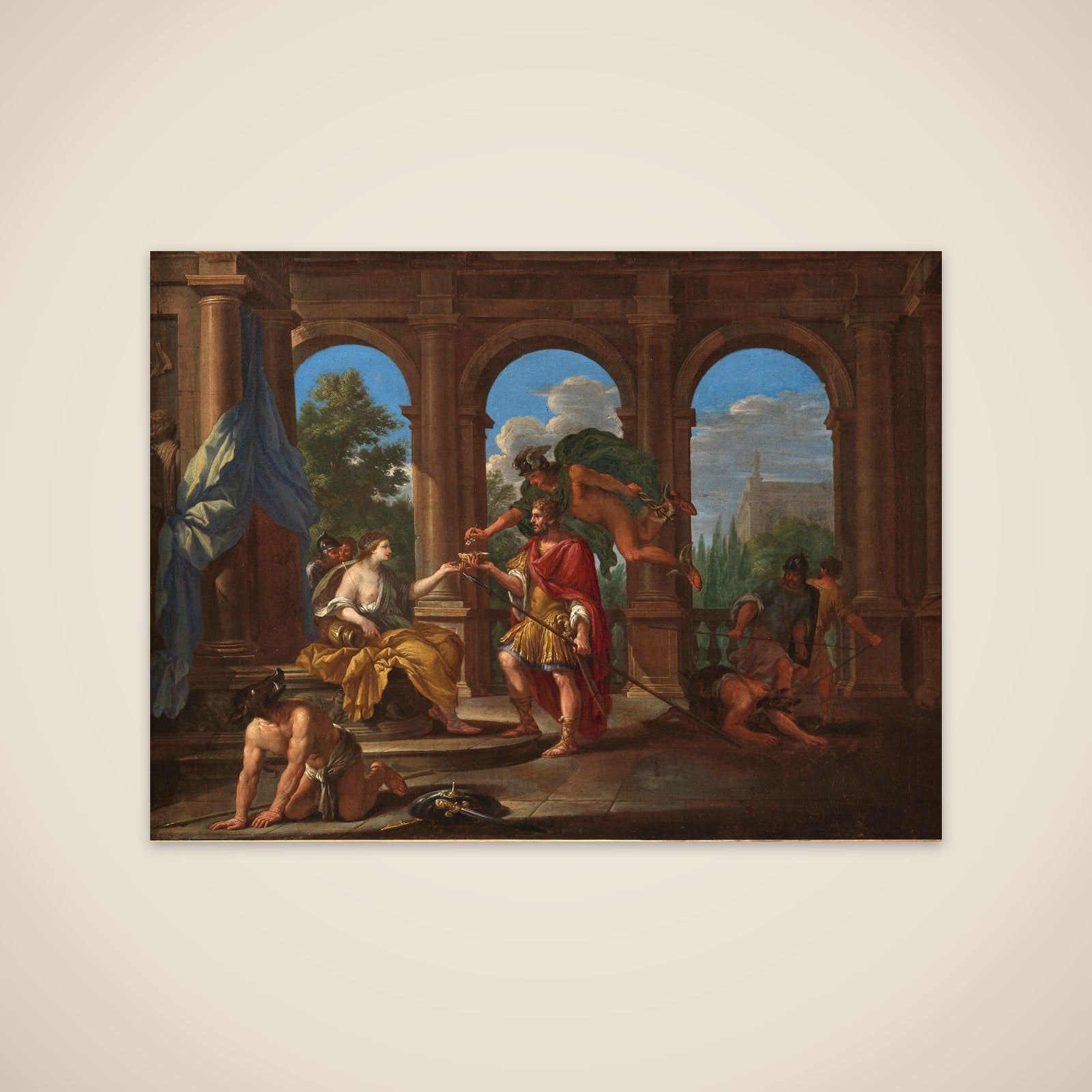 Kirke og Odysseus unframed print