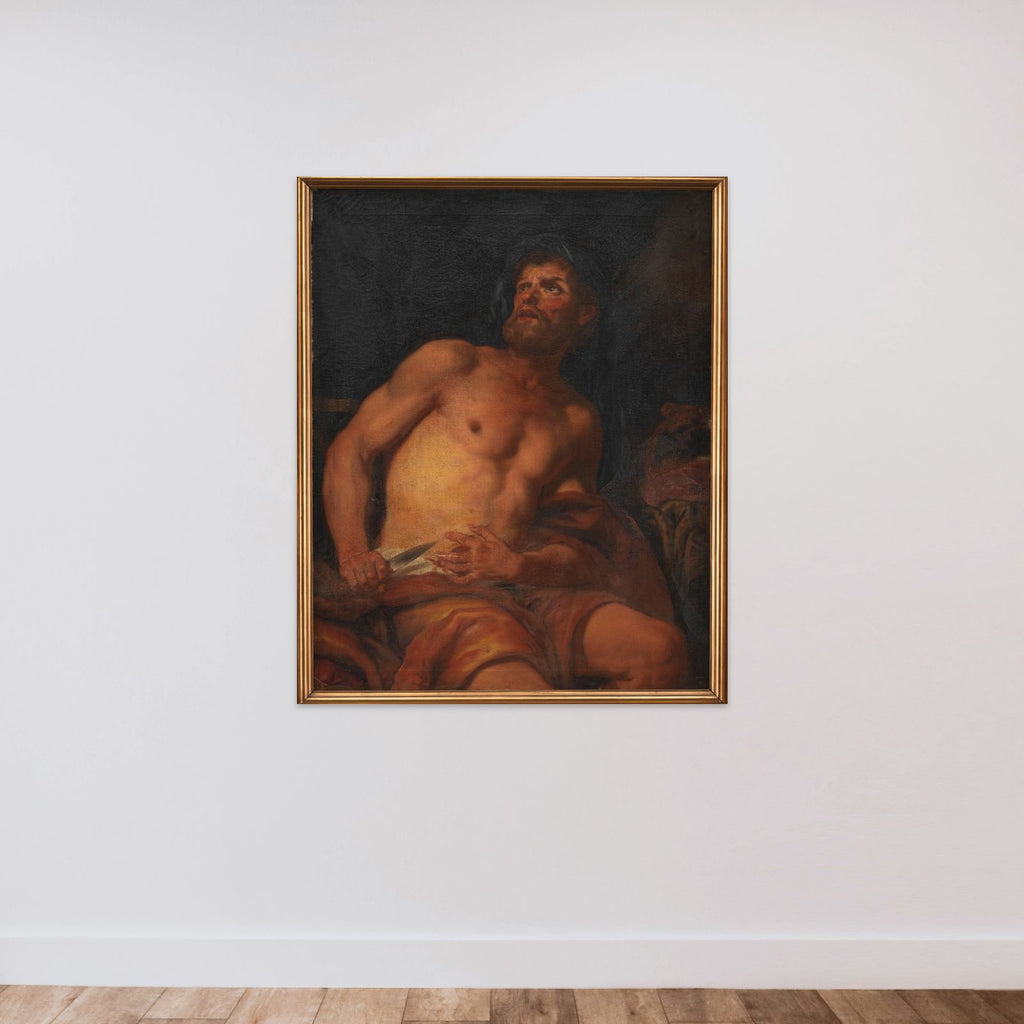 Den yngre Catos død unframed — shown to scale