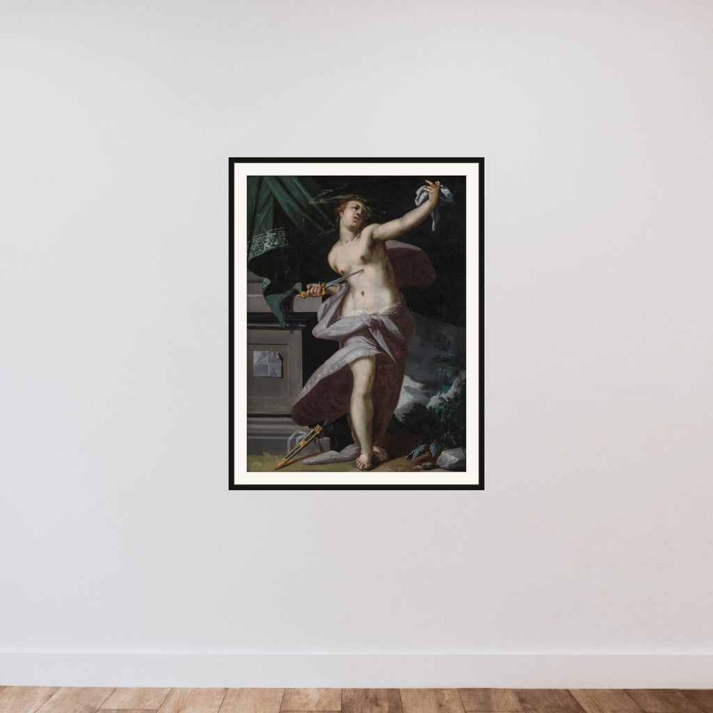 Lukretias selvmord framed — shown to scale