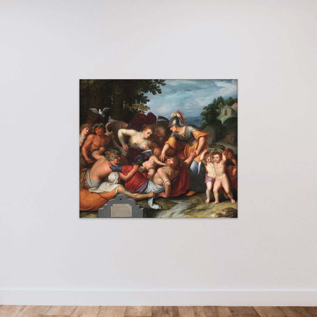 Gemeine Jeuchts Beeldt. Allegori på ungdommens fristelser unframed — shown to scale