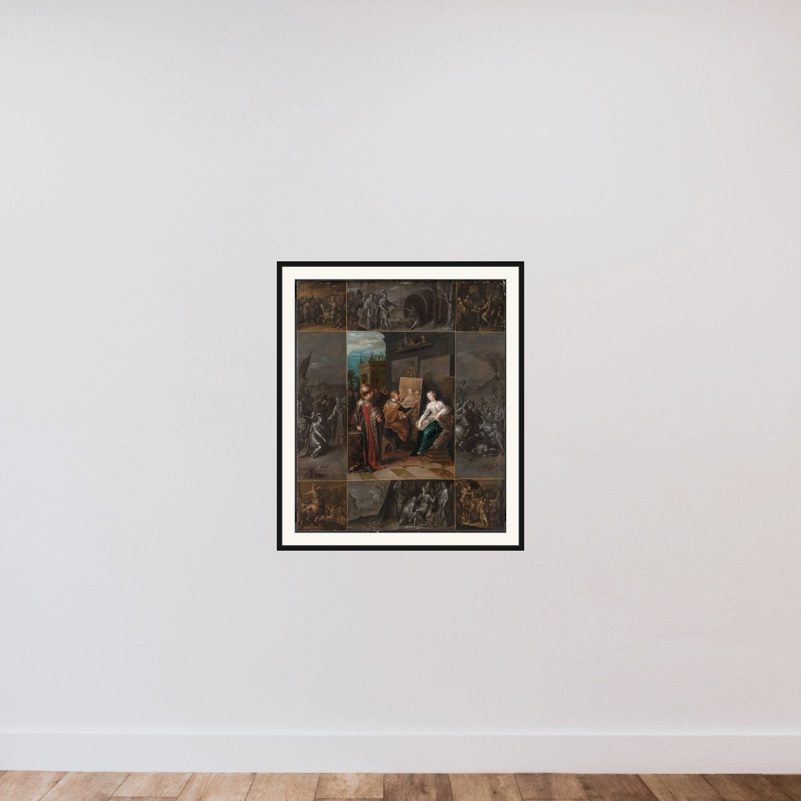 Apelles maler Campaspe framed — shown to scale