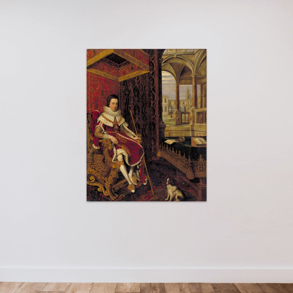 Charles I af England som Prince of Wales unframed — shown to scale