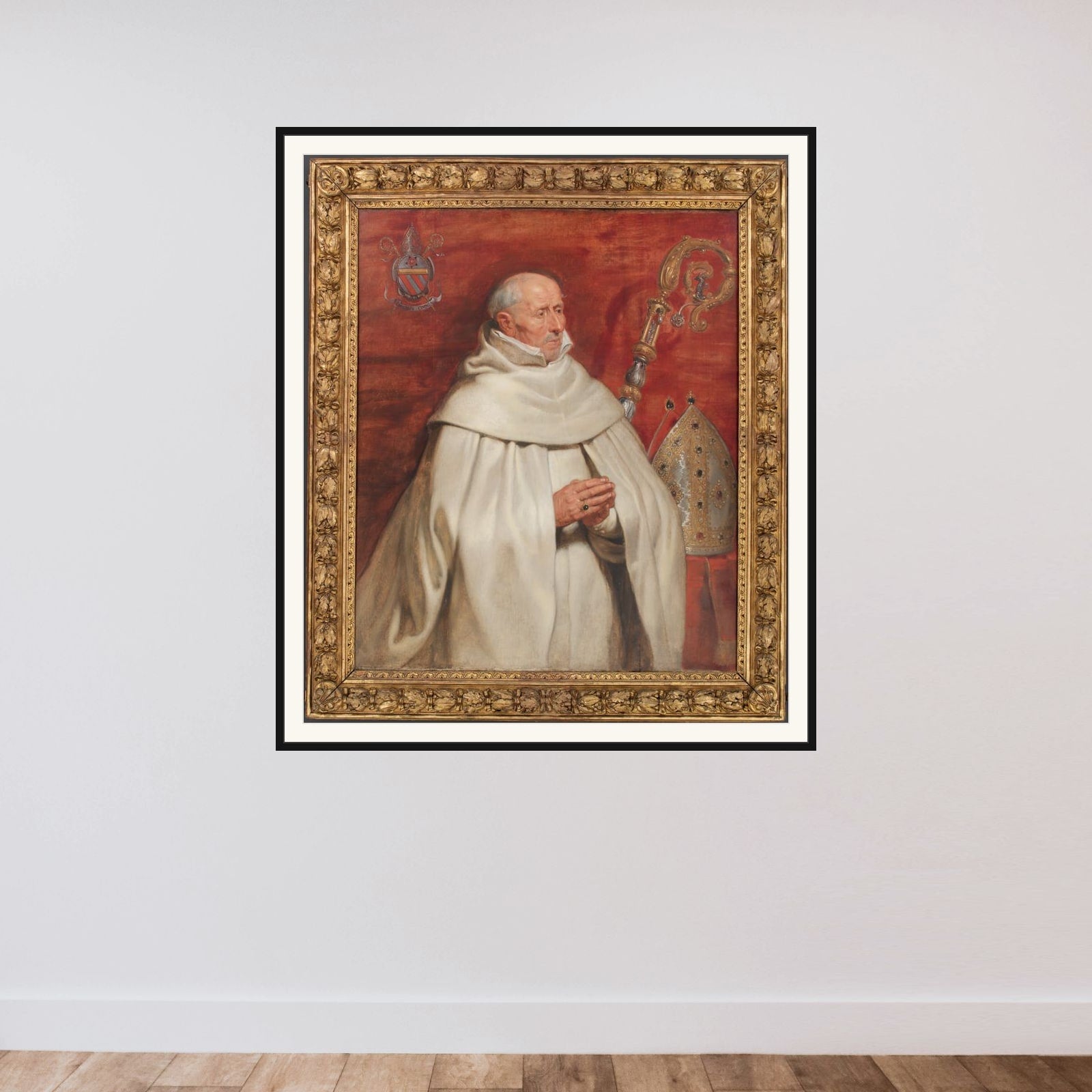 Matthæus Yrsselius (1541-1629), abbed ved Sint-Michiels kloster i Antwerpen framed — shown to scale
