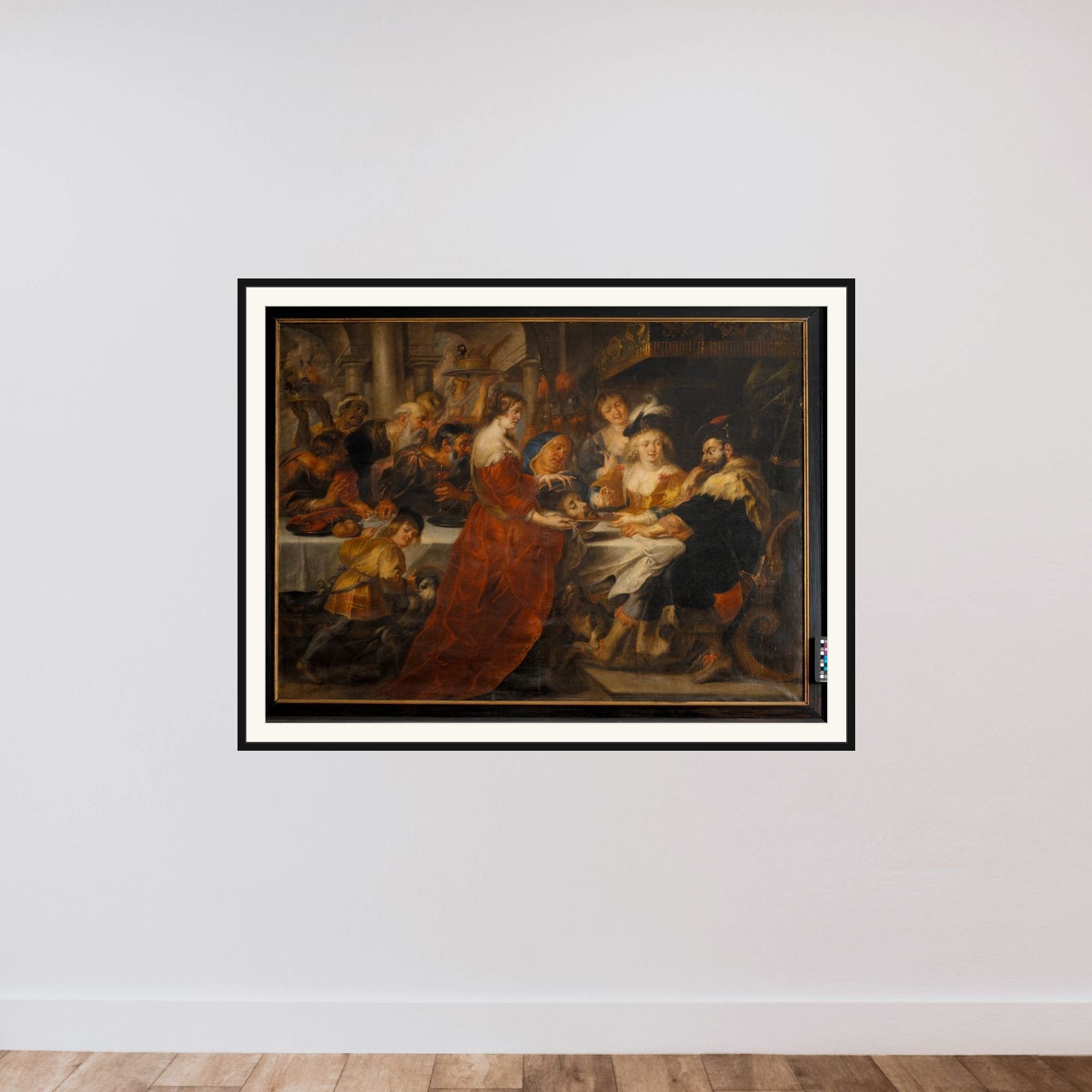 Salome bringer Johannes' hoved framed — shown to scale