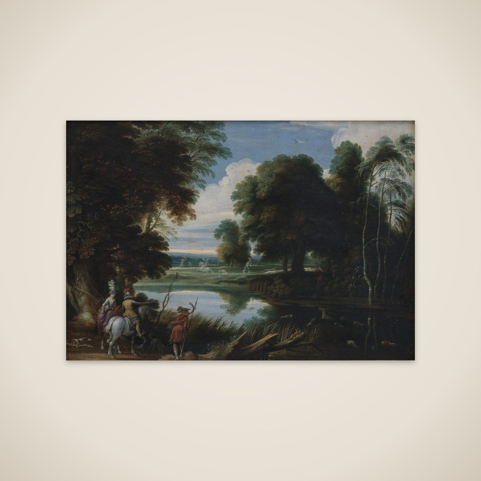 Landskab med jægere unframed print