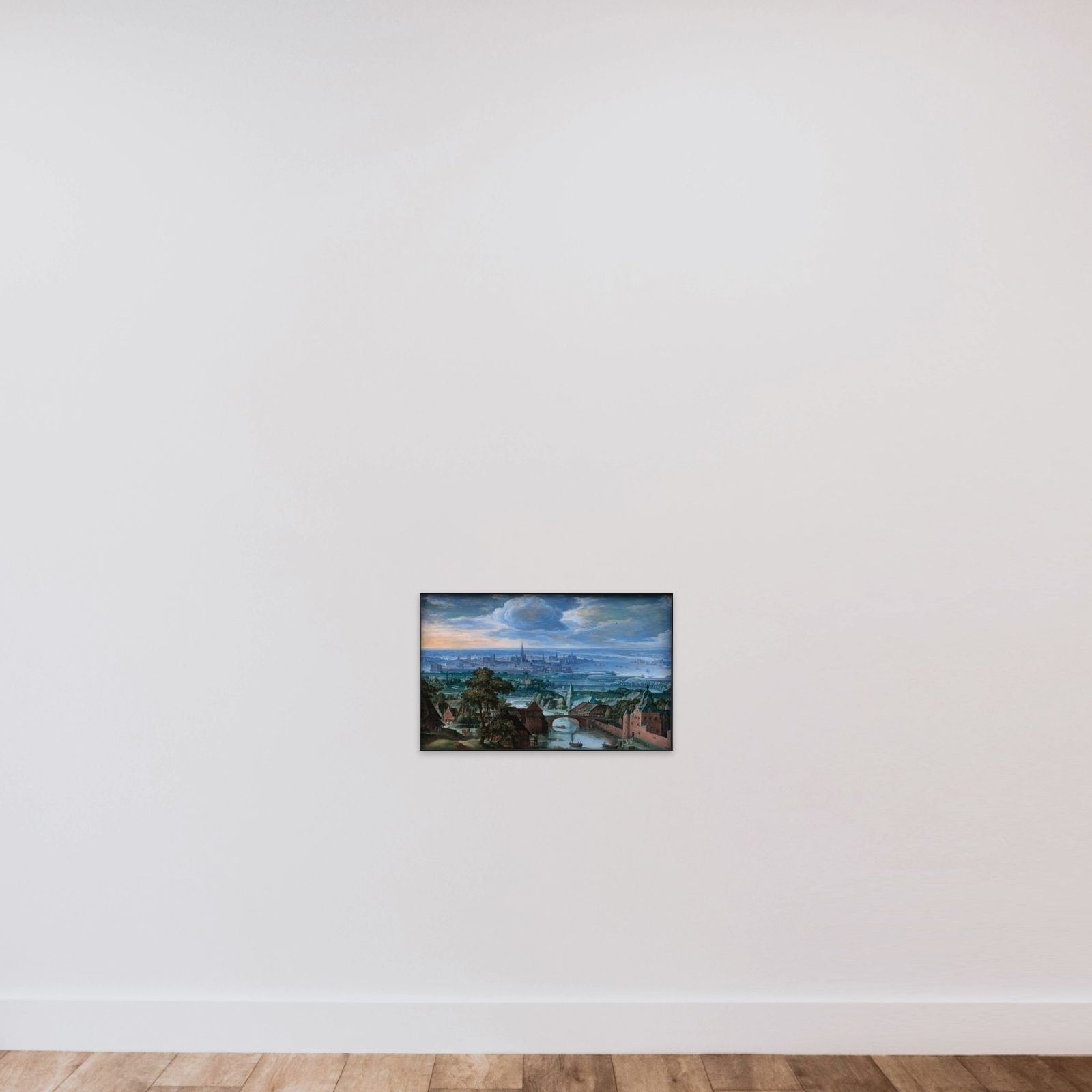 Landskab med prospekt af Antwerpen unframed — shown to scale