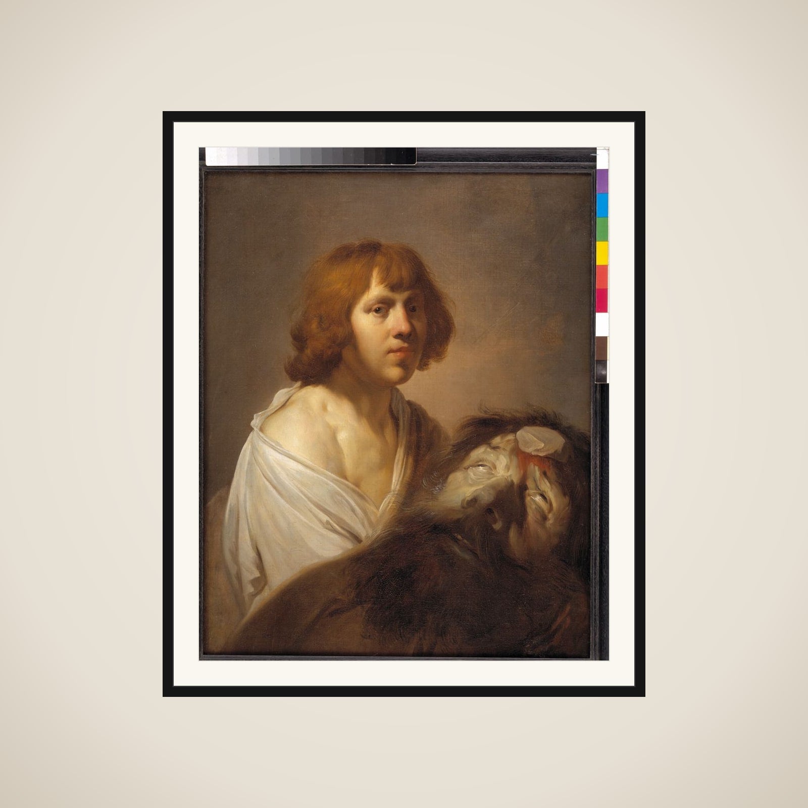 David med Goliats hoved framed
