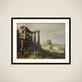 Landskab med Campo Vaccino i Rom framed