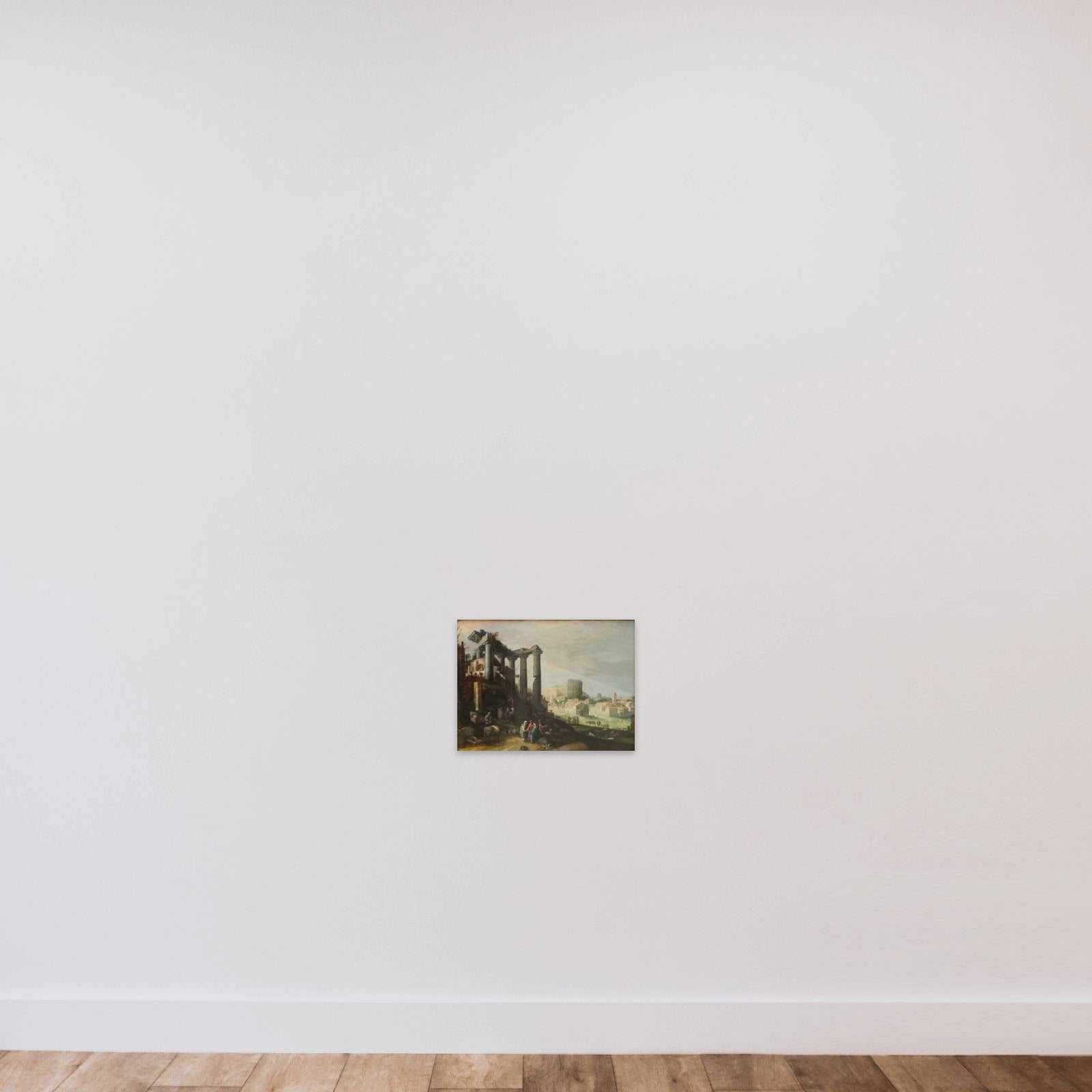 Landskab med Campo Vaccino i Rom unframed — shown to scale