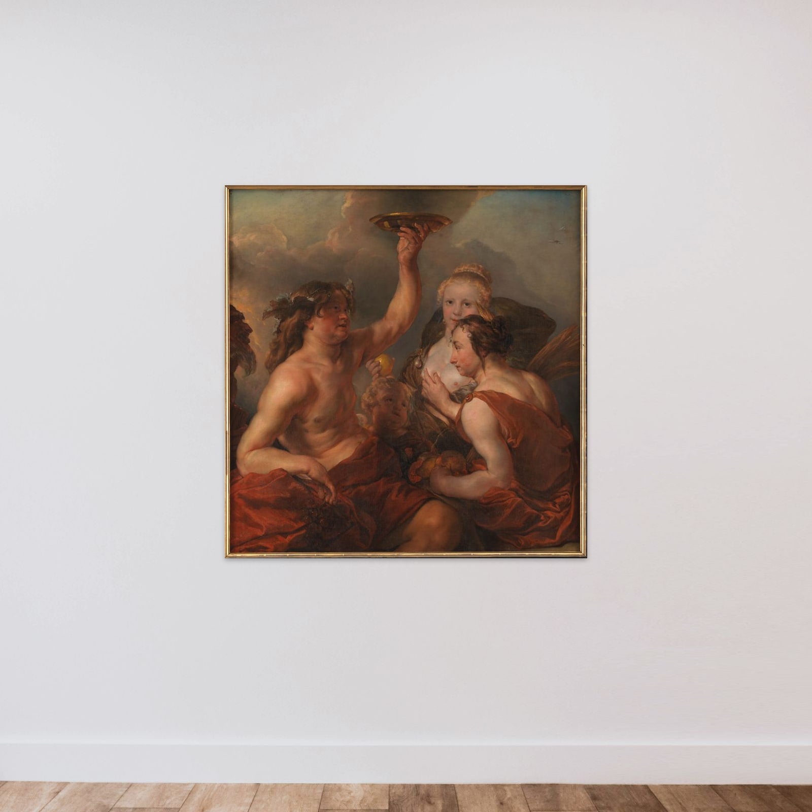 Bacchus, Ceres og Venus unframed — shown to scale