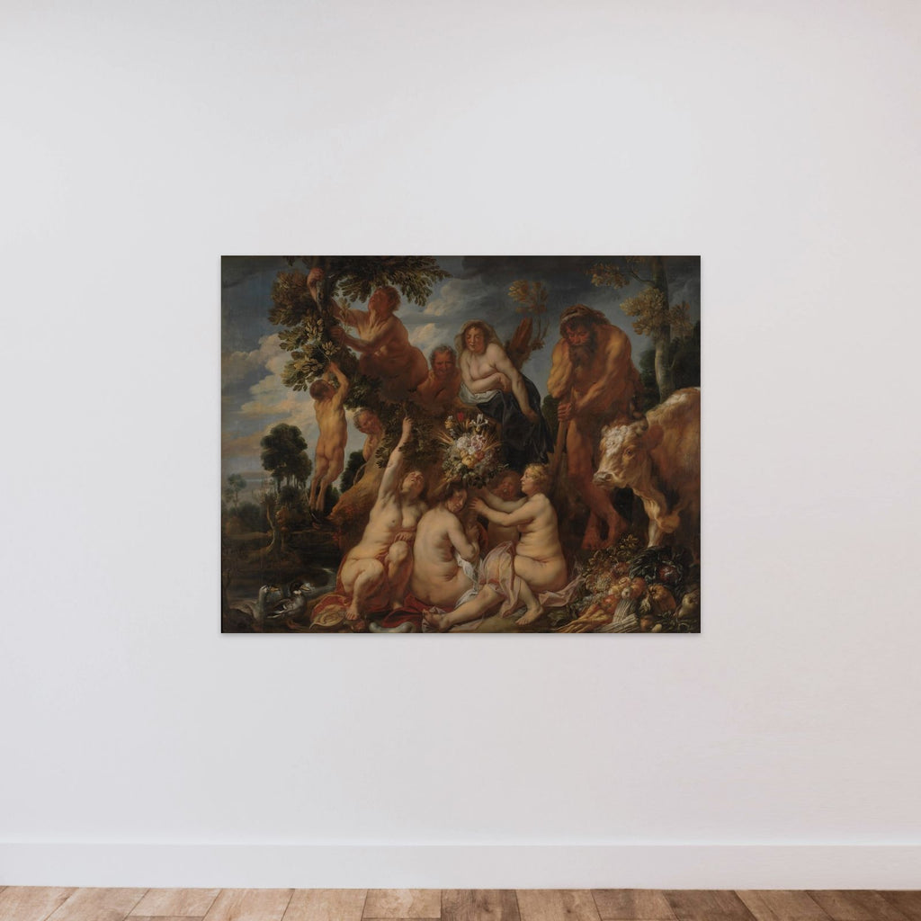 Achelous overvundet af Herkules. Overflødighedshornets oprindelse. (Allegori på frugtbarheden) unframed — shown to scale