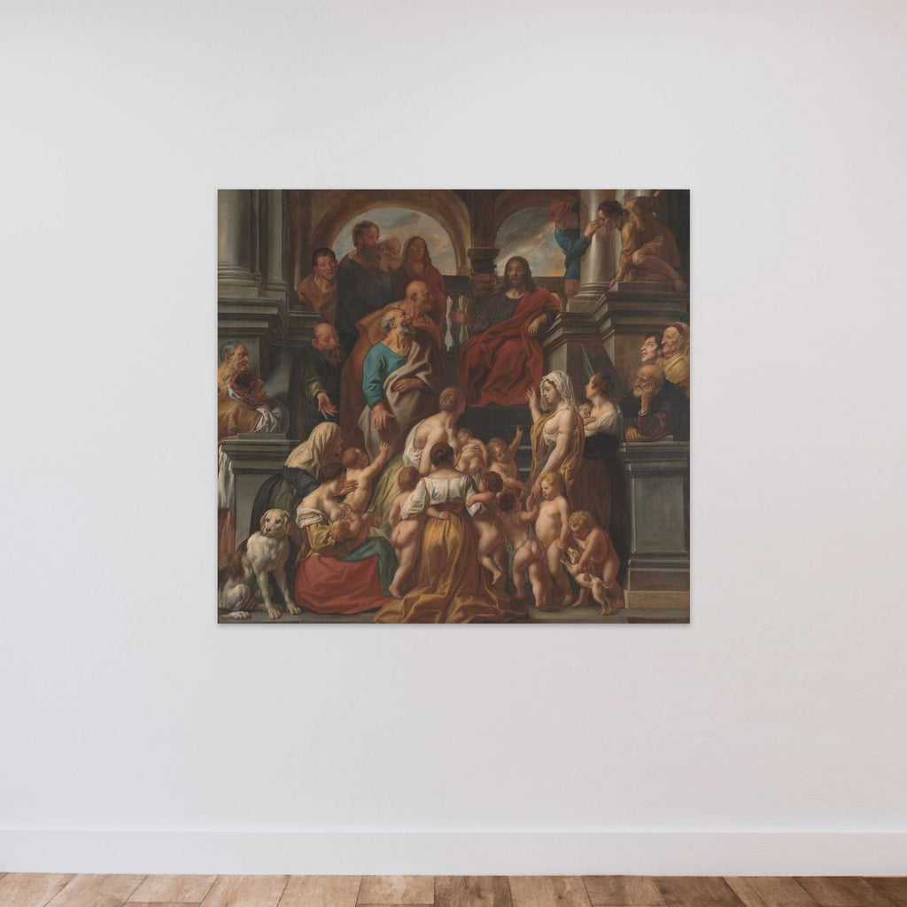 Kristus velsigner børnene. "Lad de små børn komme til mig" unframed — shown to scale