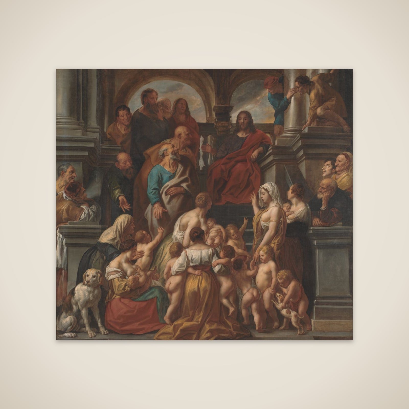 Kristus velsigner børnene. "Lad de små børn komme til mig" unframed print