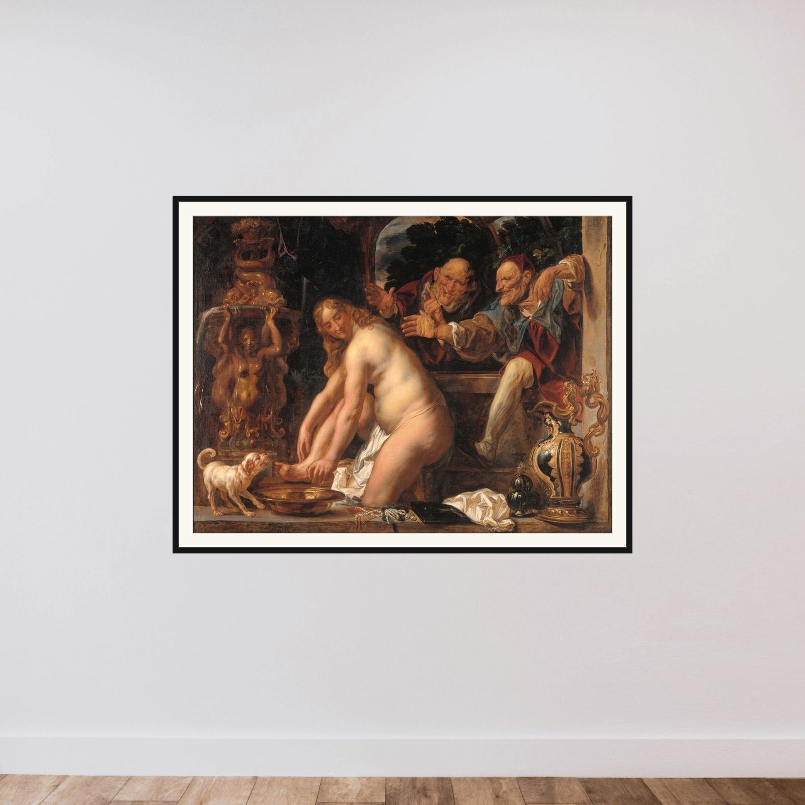 Susanne og de to ældste framed — shown to scale