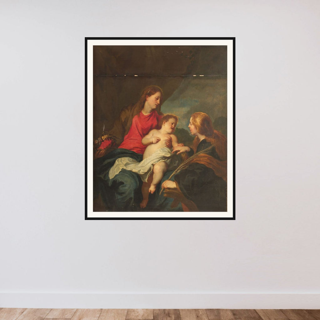 Den hellige Catharinas trolovelse framed — shown to scale