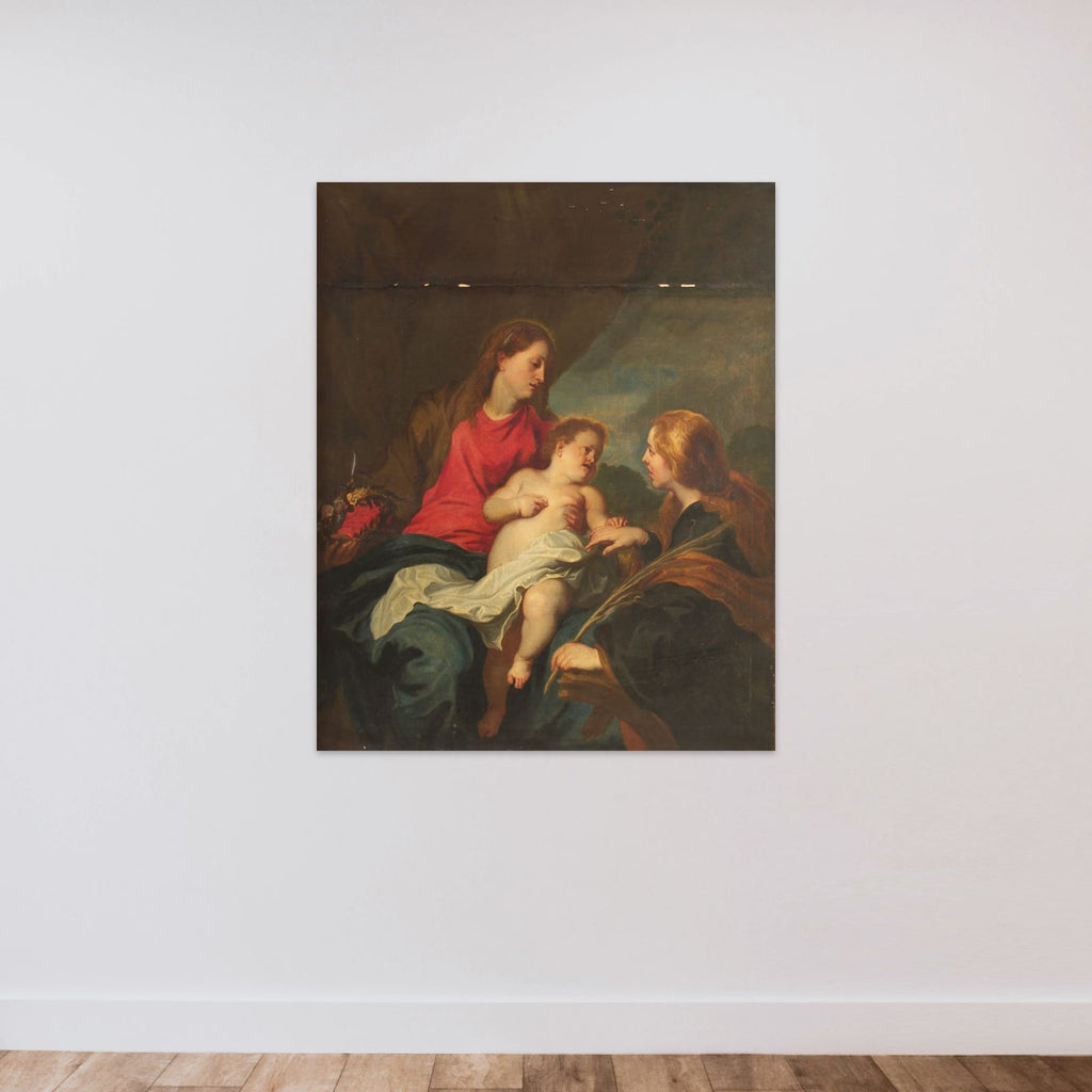 Den hellige Catharinas trolovelse unframed — shown to scale