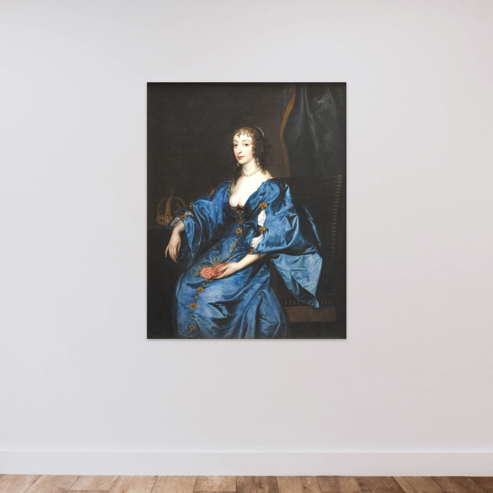 Portræt af dronning Henriette, kong Carl den førstes gemalinde unframed — shown to scale