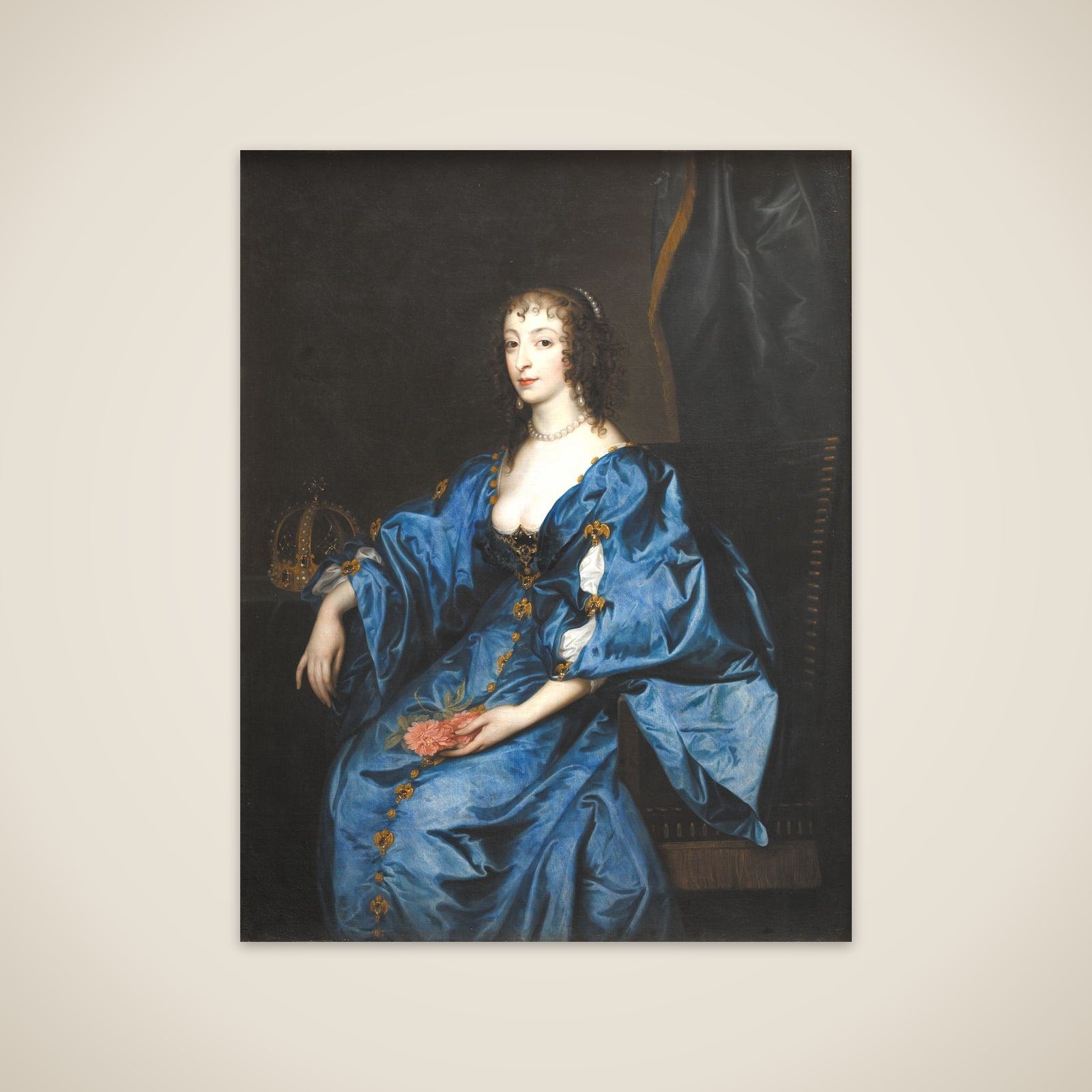 Portræt af dronning Henriette, kong Carl den førstes gemalinde unframed print