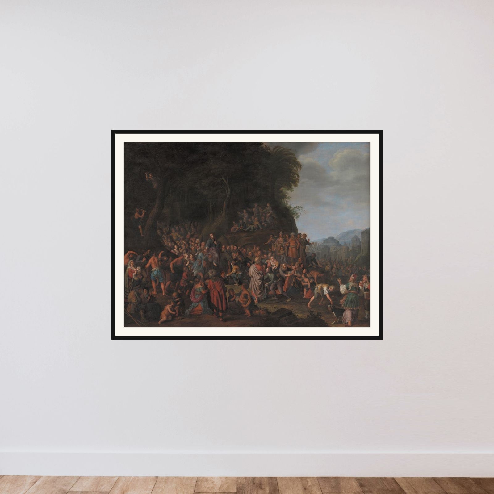 Kristi indtog i Jerusalem framed — shown to scale