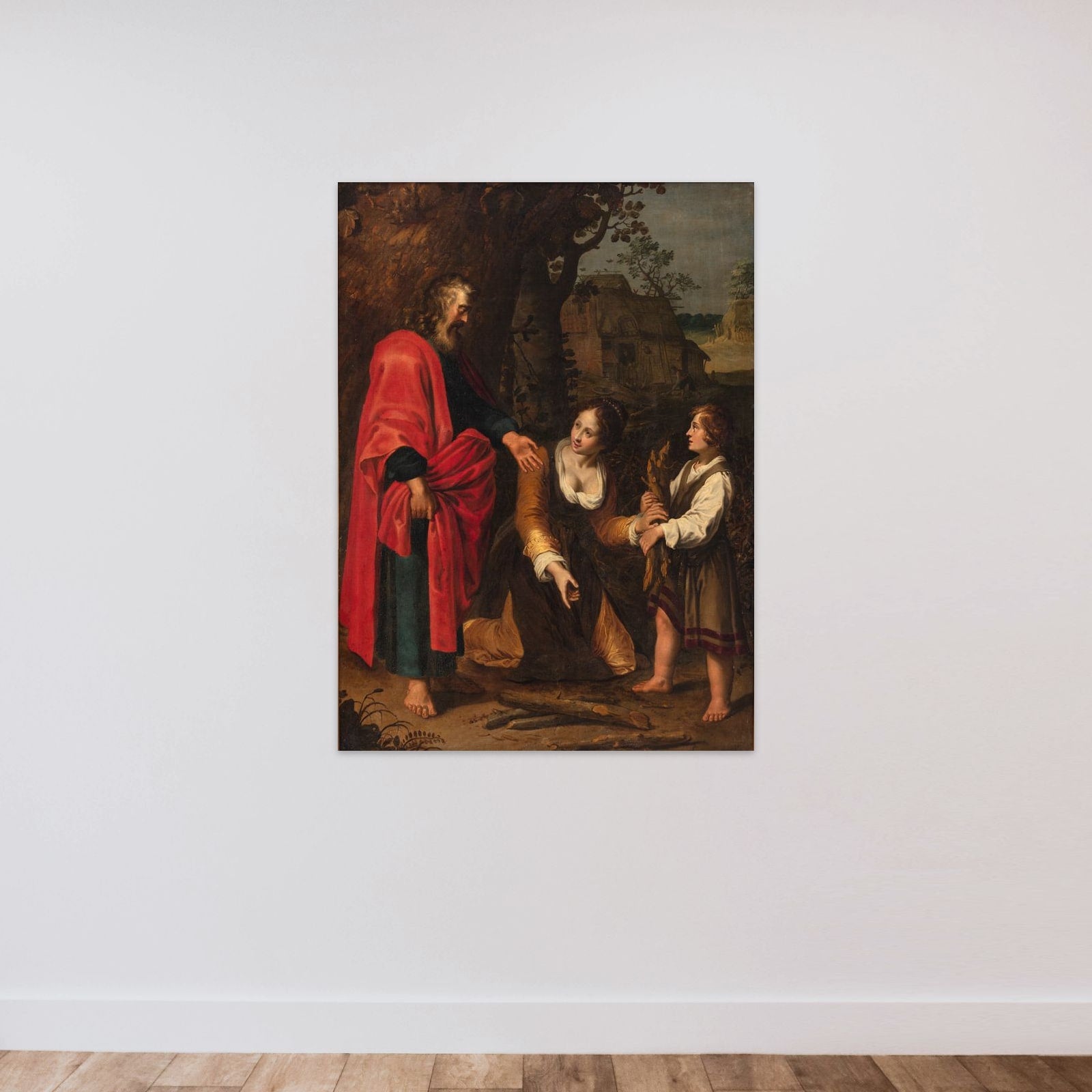 Profeten Elias og den sunamitiske kvinde unframed — shown to scale