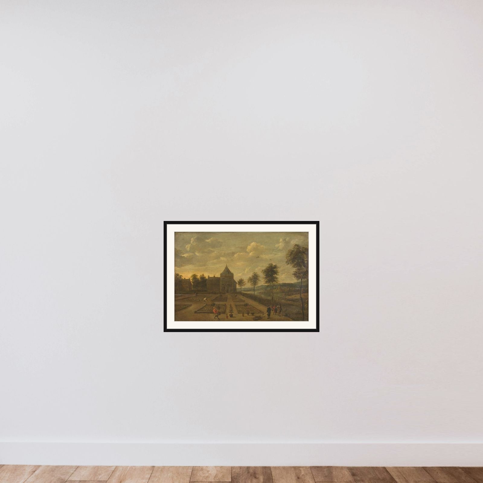 En have foran et lystslot framed — shown to scale