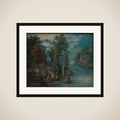 Landsby ved en flod framed