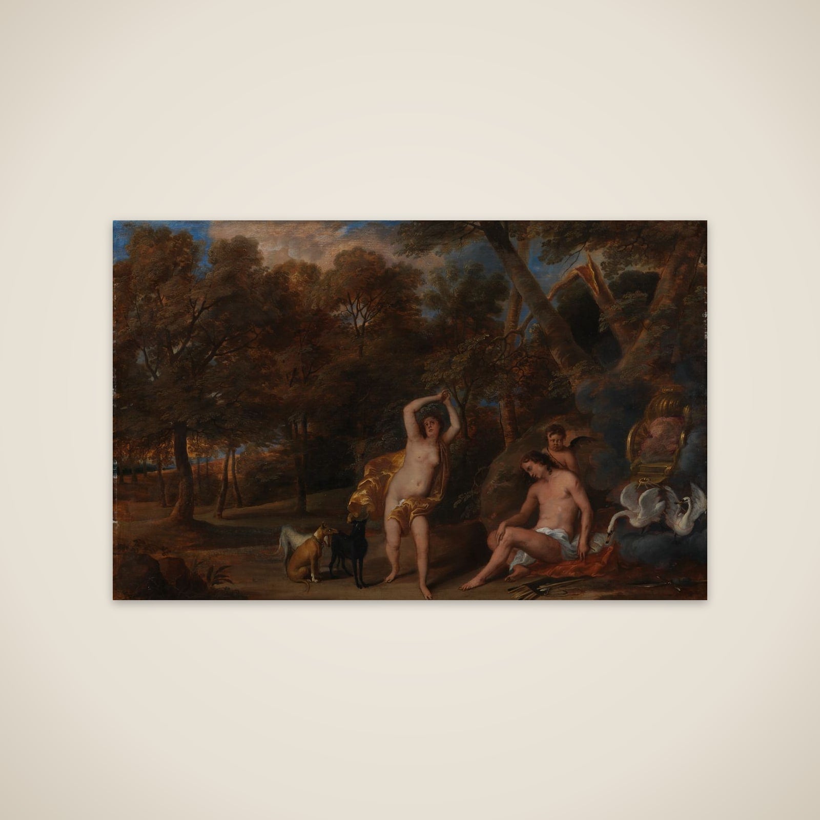 Venus begræder den døde Adonis unframed print