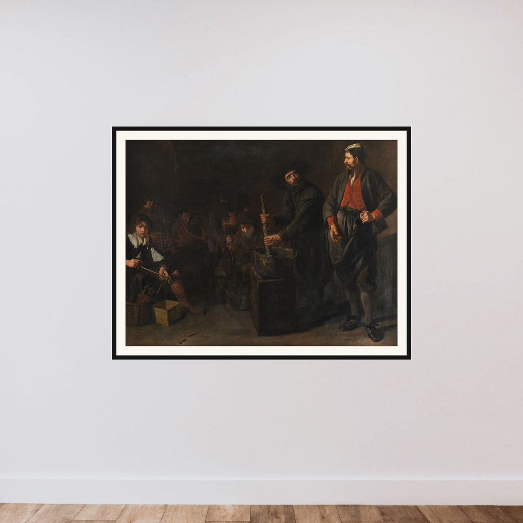 En glas-koralfabrik framed — shown to scale