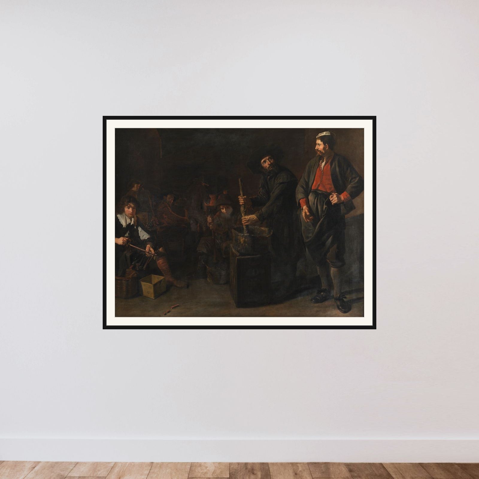 En glas-koralfabrik framed — shown to scale