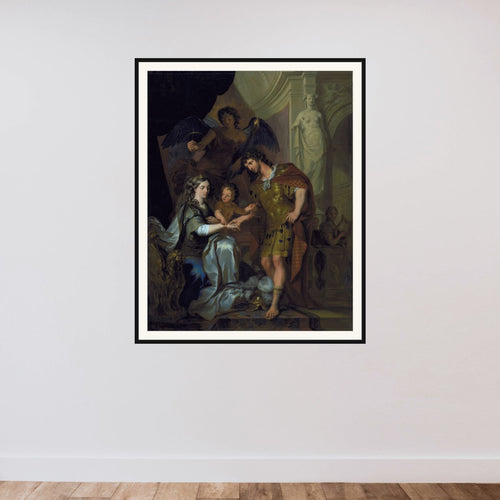Alexander og Roxanes bryllup (?) framed — shown to scale