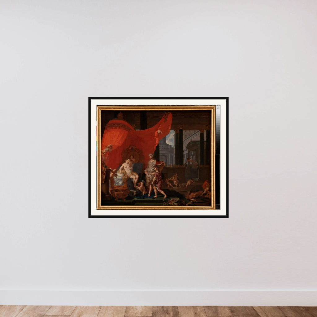 Alexanders og Roxanes bryllup framed — shown to scale