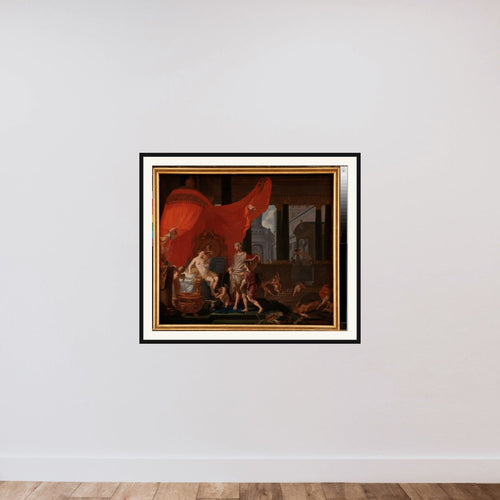 Alexanders og Roxanes bryllup framed — shown to scale