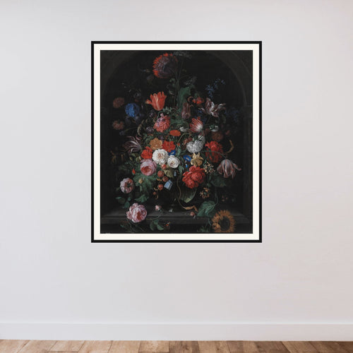 Blomsterstykke framed — shown to scale