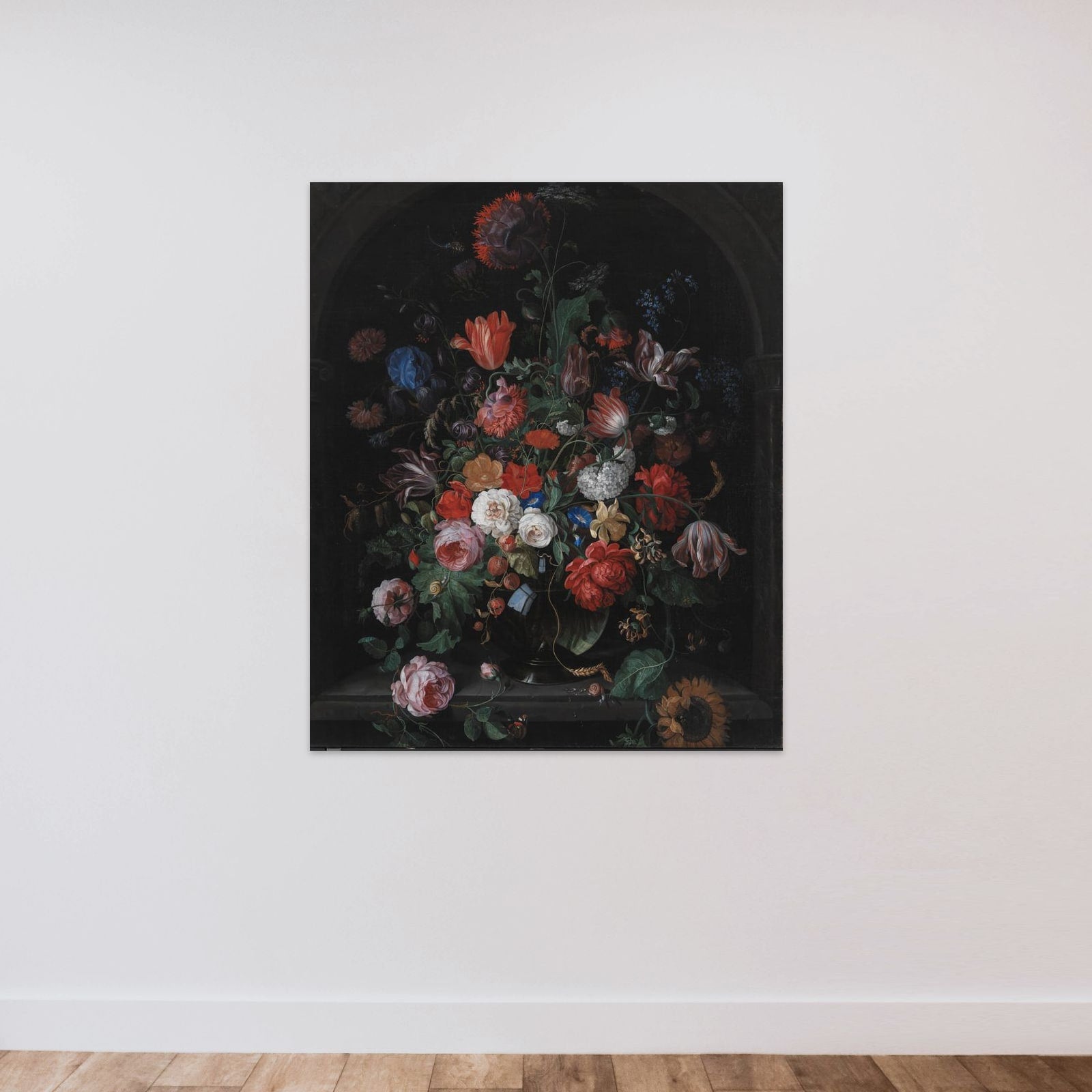 Blomsterstykke unframed — shown to scale