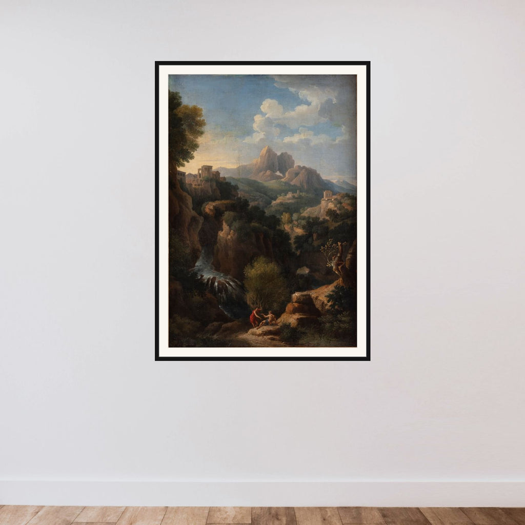 Landskab med Sibyllas tempel i Tivoli framed — shown to scale
