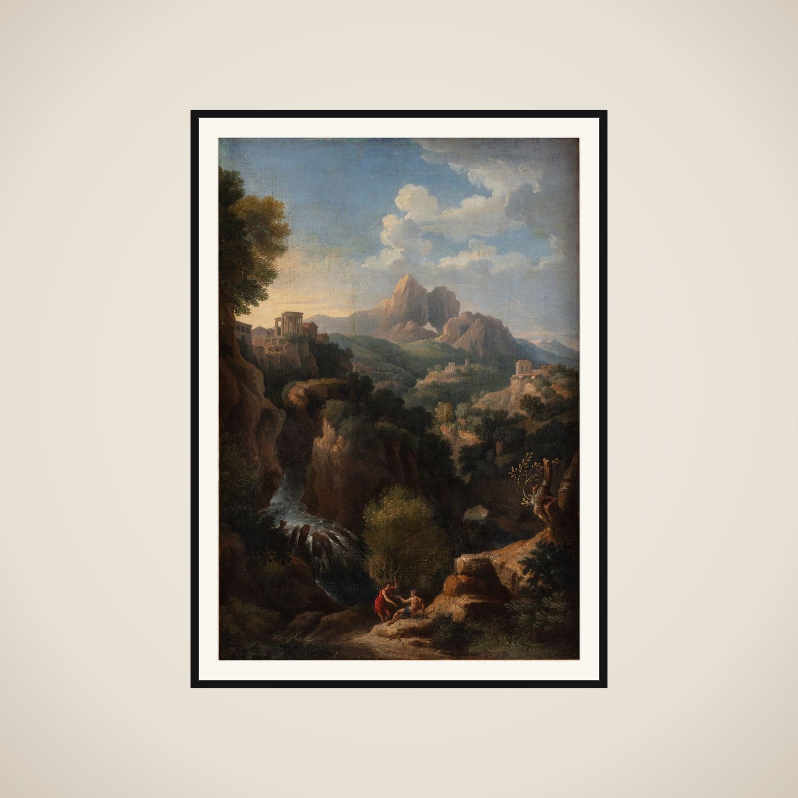 Landskab med Sibyllas tempel i Tivoli framed