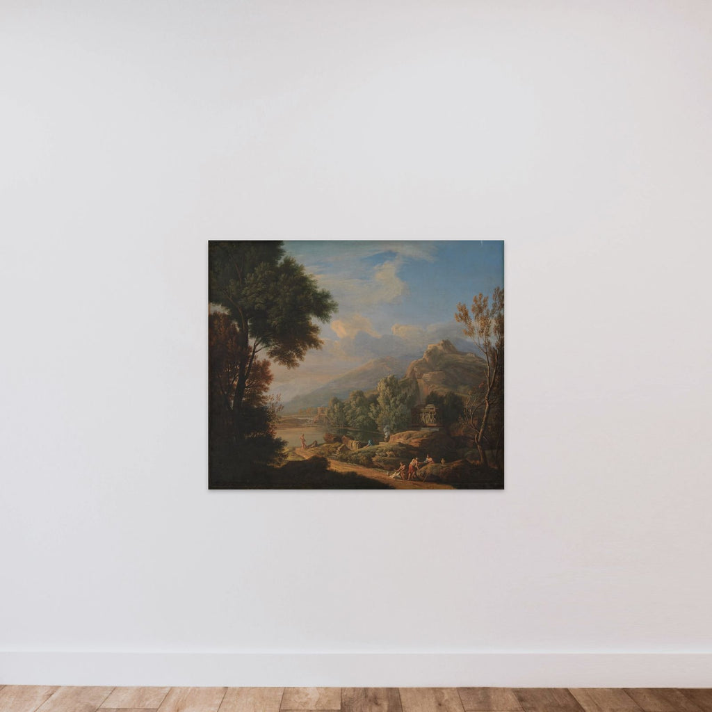 Arkadisk landskab unframed — shown to scale