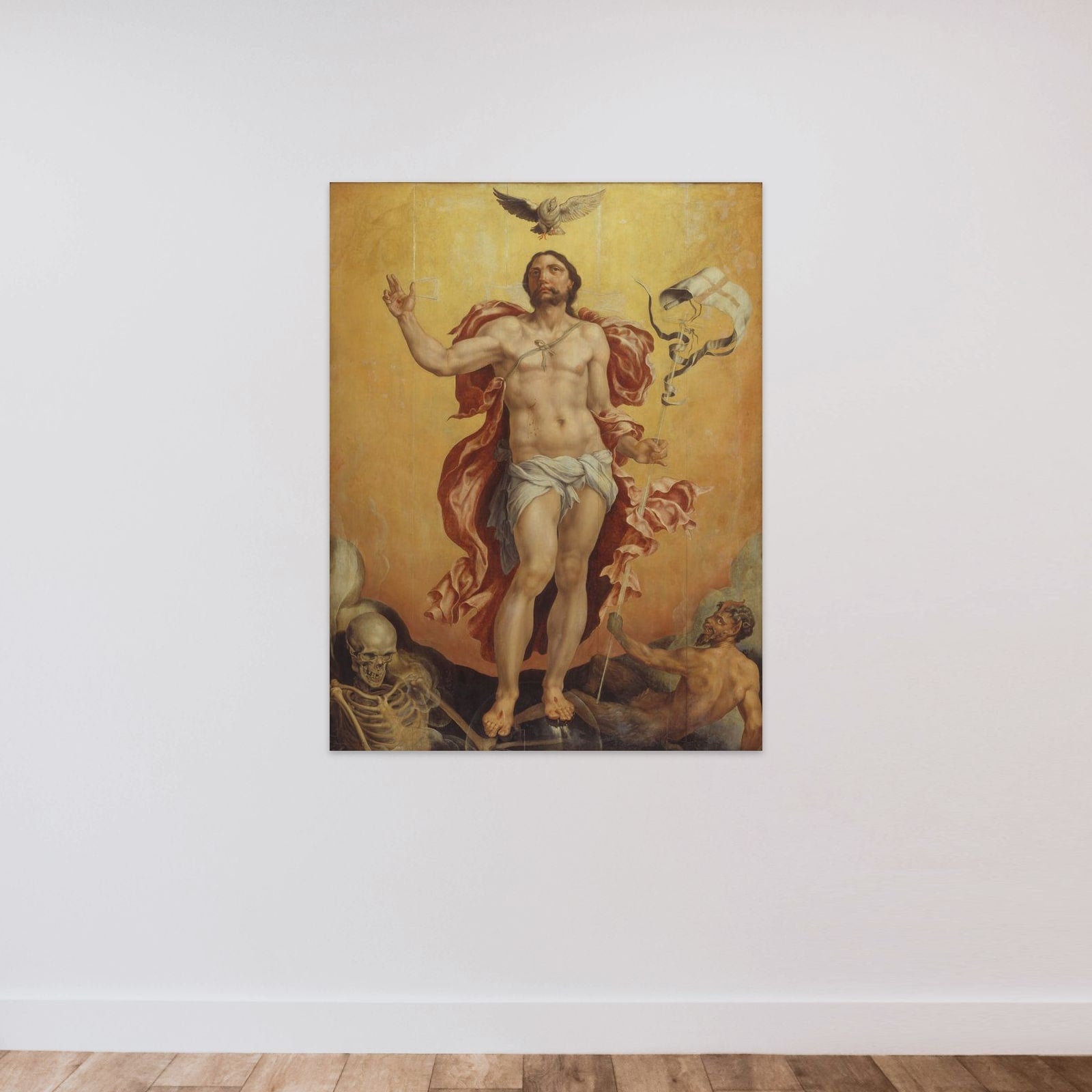 Kristus som sejrherre over synd og død unframed — shown to scale