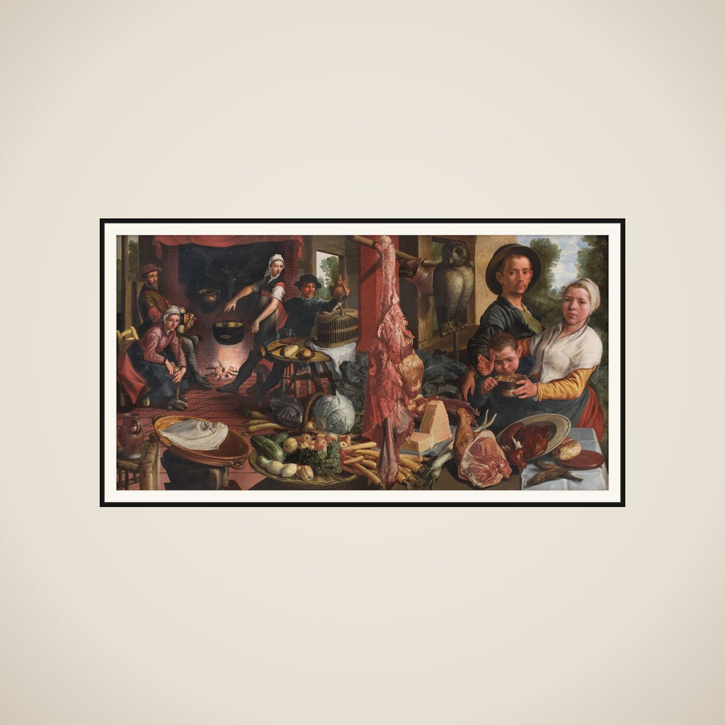 Det fede køkken. En allegori. ("Voluptas Carnis") framed