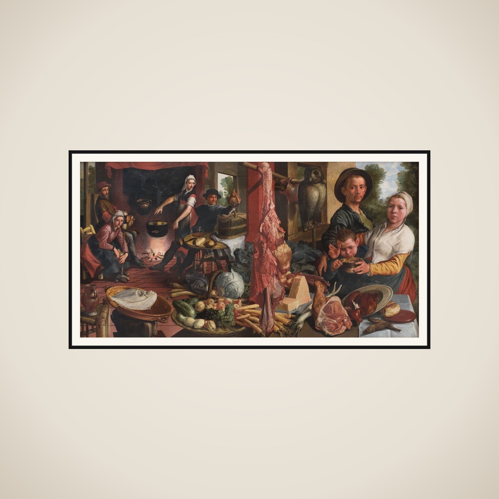 Det fede køkken. En allegori. ("Voluptas Carnis") framed